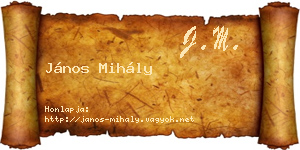János Mihály névjegykártya